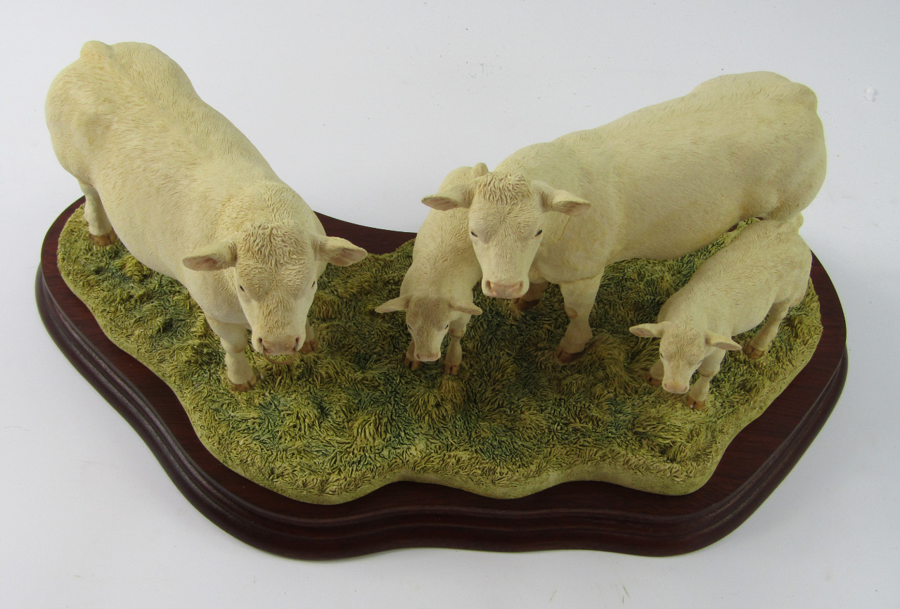 Appraisal: A Border Fine Arts sculpture modelled as Charolais family group