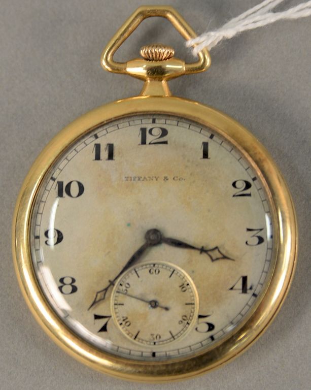 Appraisal: Tiffany Co karat open face pocket watch works marked International