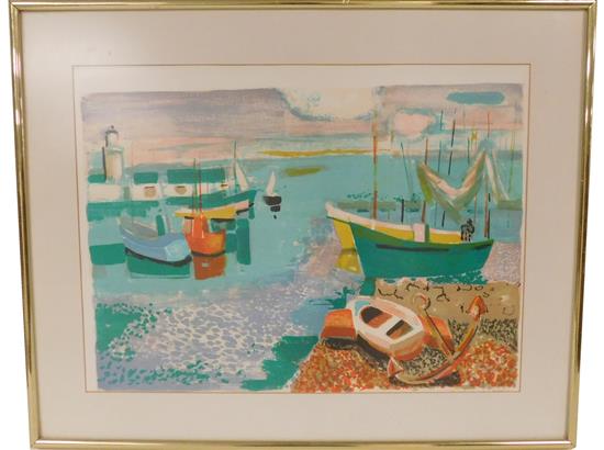 Appraisal: Georges Lambert French - Retour de Peche color lithograph depicts