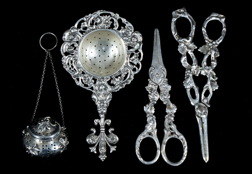 Appraisal: SILVER ACCESSORIES Group of Assorted Silver Smalls incl Continental -silver