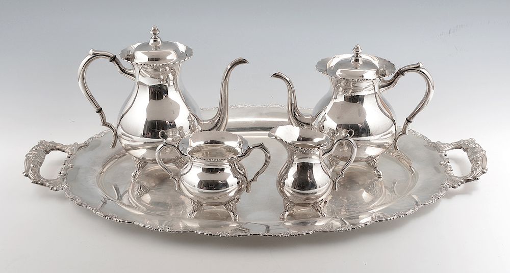 Appraisal: pc Asahi Shoten Japanese silver coffee tea service pc Asahi