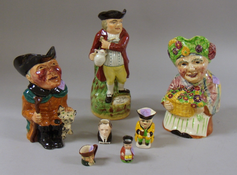 Appraisal: Five Collectible Ceramic Toby Jugs and Two Character Jugs including