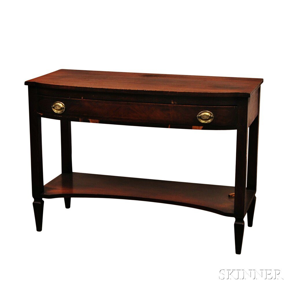 Appraisal: Federal-style Inlaid Mahogany and Mahogany Veneer Server the rectangular top