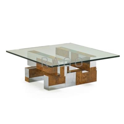 Appraisal: PAUL EVANS - DIRECTIONAL Cityscape coffee table USA s Bird