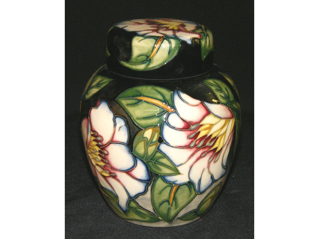 Appraisal: Modern Moorcroft ginger jar and cover tube line decorated with