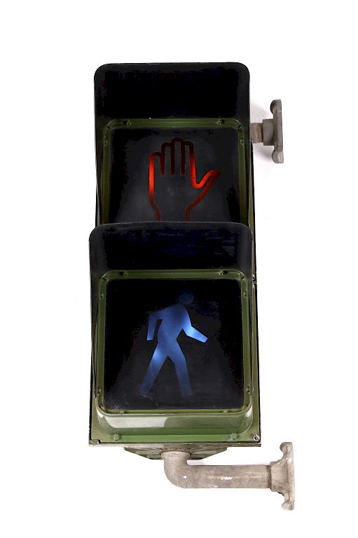 Appraisal: Eagle Alusig Aluminum Pedestrian Signal For your bidding pleasure we