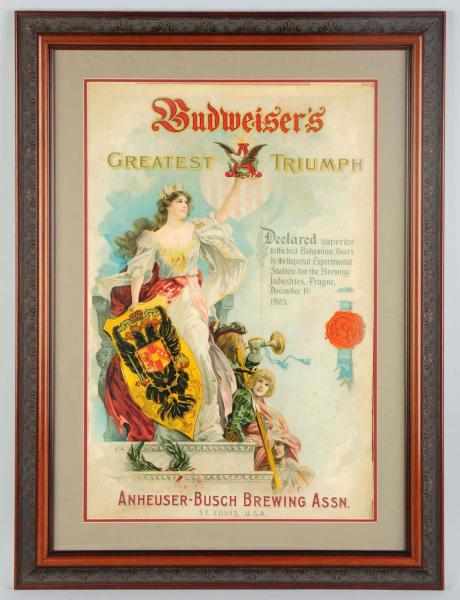 Appraisal: Budweiser's Greatest Triumph Lithograph Overall staining and dirt wear throughout