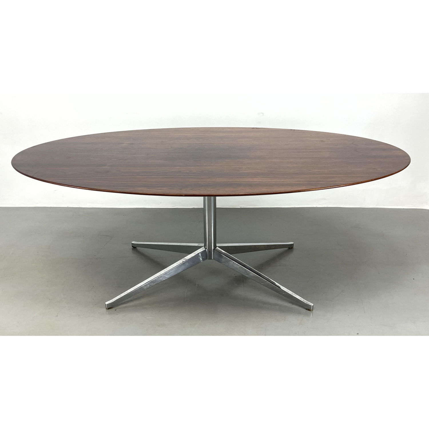 Appraisal: Florence Knoll for Knoll Rosewood Oval Table Chrome pedestal Base