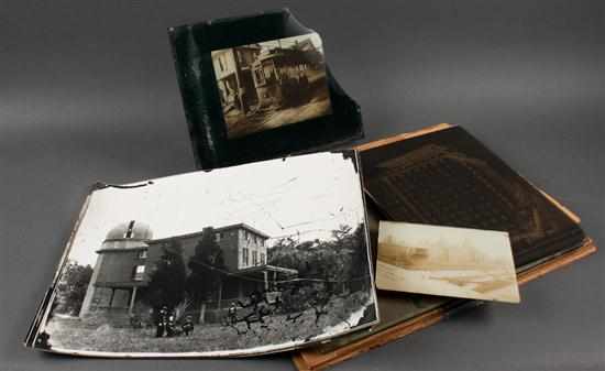 Appraisal: Photography Variety of items including three large-format glass negatives depicting