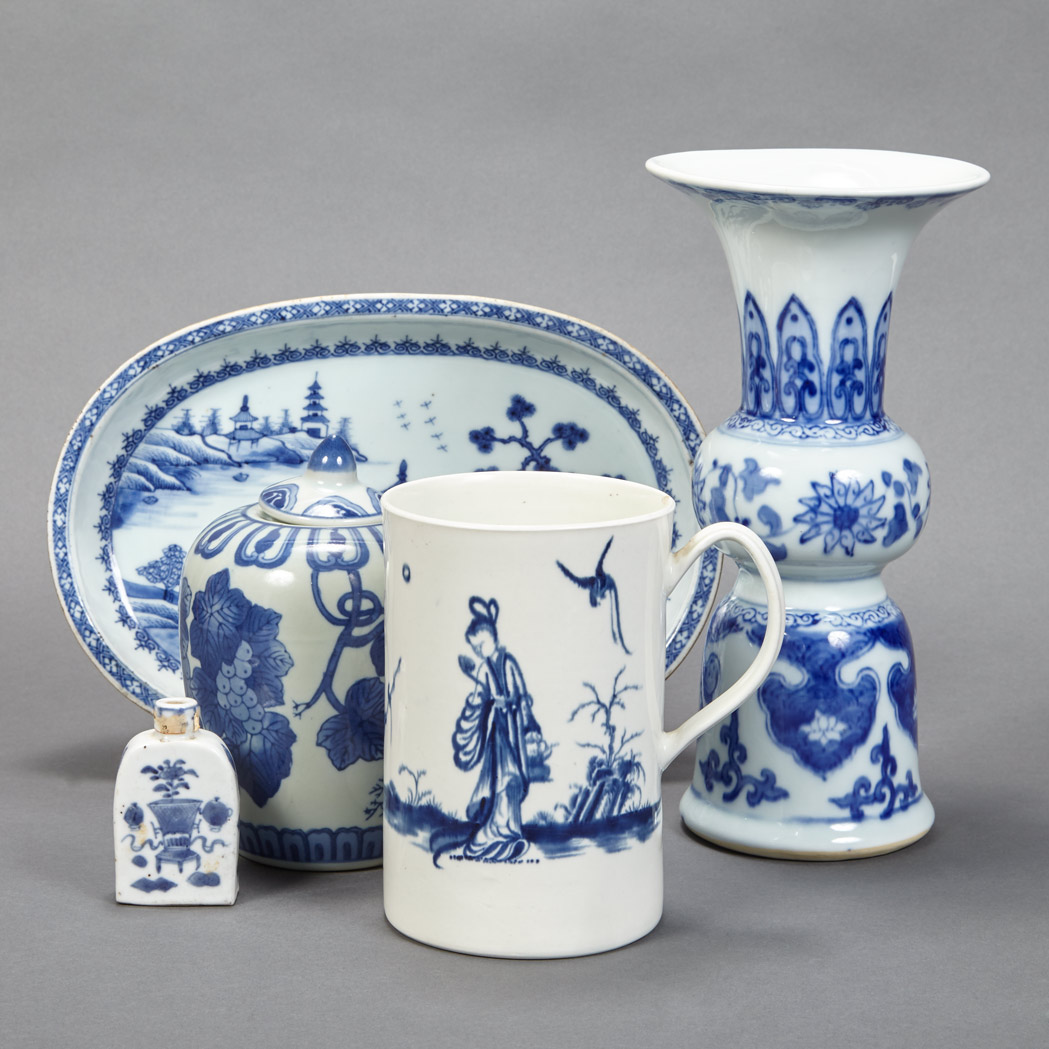 Appraisal: Group of Chinese Export Blue and White Porcelain Articles th