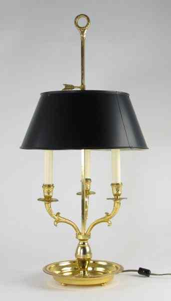 Appraisal: Triple Arm French Table Lamp th century adjustable black and