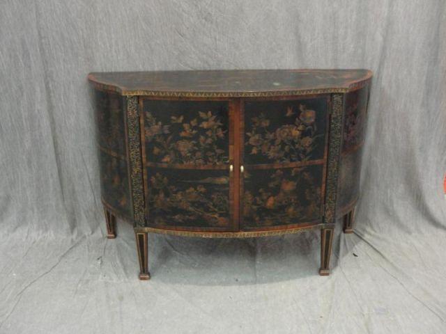 Appraisal: Asian Style Demilune Commode From a Riverdale NY estate Dimensions