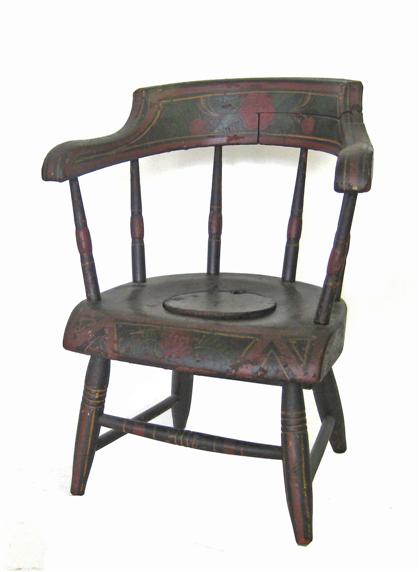 Appraisal: Child's painted and decorated Windsor chair pennsylvania or new jersey