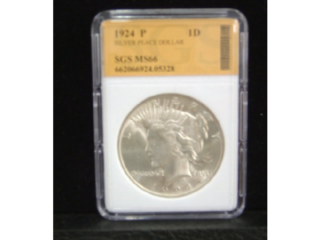 Appraisal: P PEACE SILVER DOLLAR - SGS MS