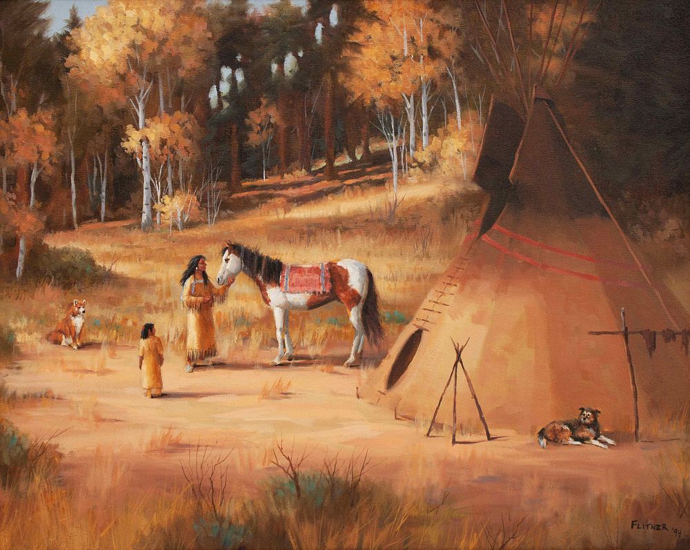 Appraisal: David Flitner American b Untitled Native Camp David Flitner American