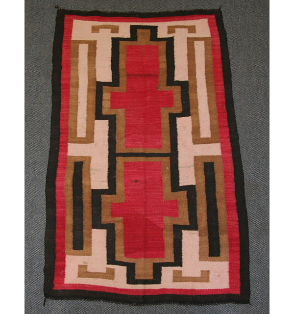 Appraisal: Navajo rug blanket weaving x Red dye has bled