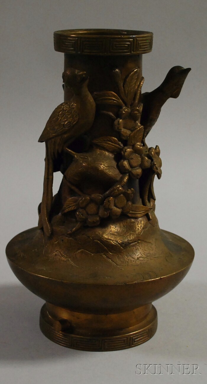 Appraisal: Asian Bronze Vase drilled ht in