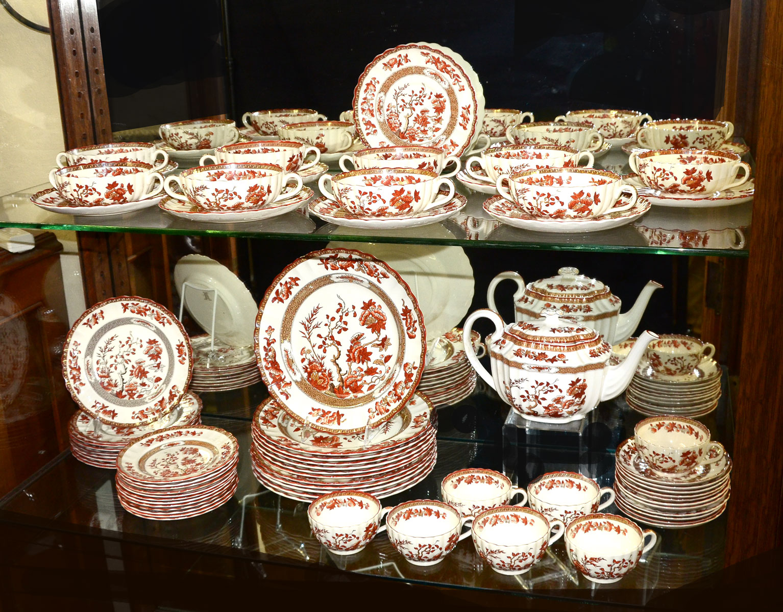 Appraisal: PC SPODE INDIAN TREE CHINA SET PIECES INCLUDING dinner plates