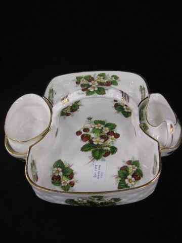 Appraisal: Hammersley Strawberry Decorated China strawberry basket with creamer sugar on