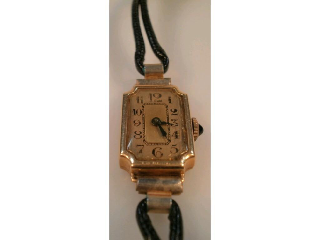 Appraisal: A mid th C ct gold cased ladies wrist watch