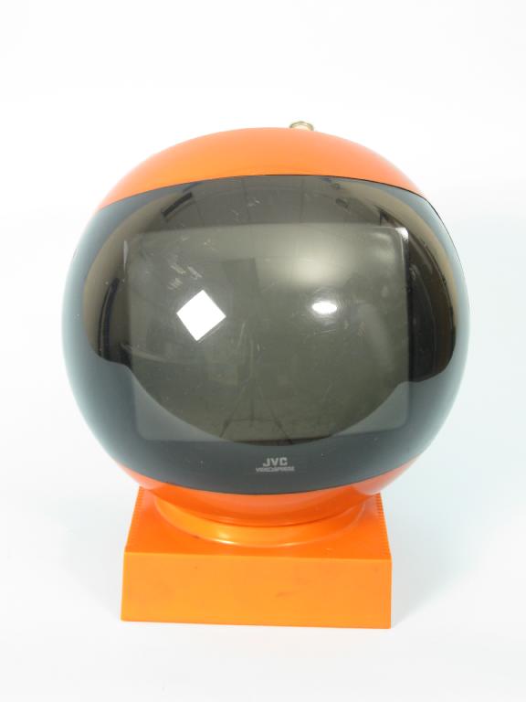 Appraisal: A JVC Videosphere Television with visor intact in orange