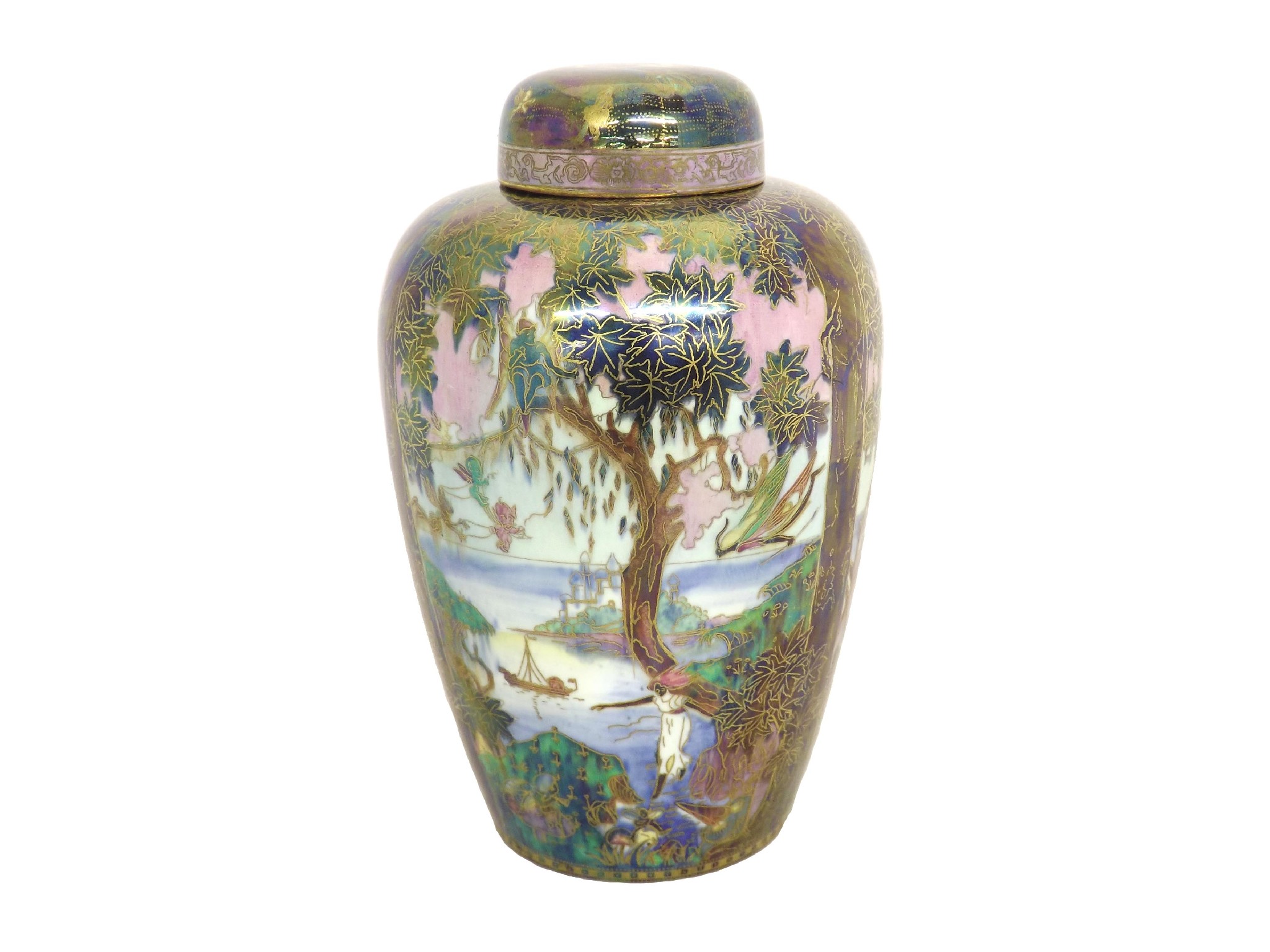 Appraisal: Fine Wedgwood Fairyland Lustre vase and cover designed by Daisy