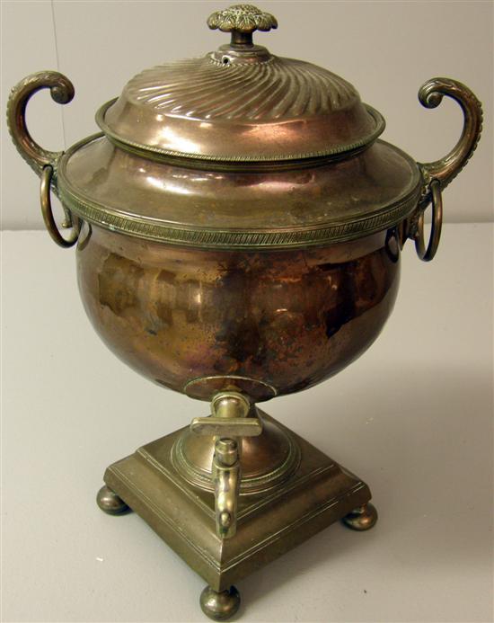 Appraisal: Copper Samovar th century of circular section with scrolling and