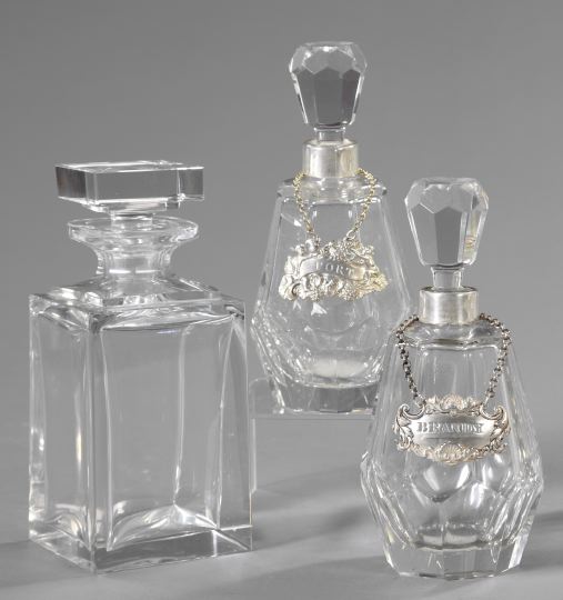 Appraisal: Group of Three Glass Decanters second quarter th century consisting