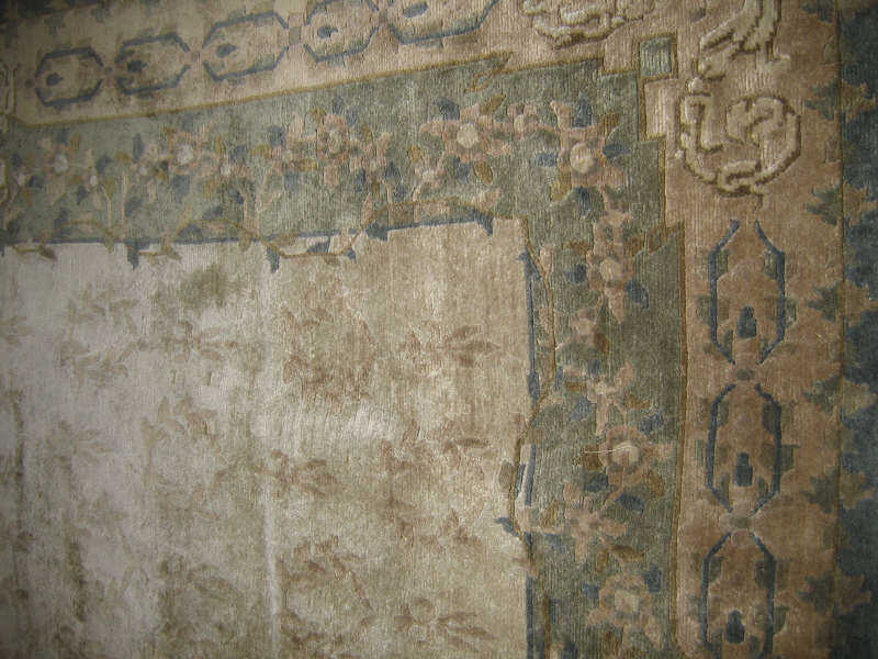 Appraisal: TIBETIAN ROOM RUG The tan field with allover pattern of