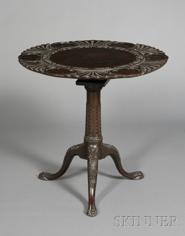 Appraisal: Chippendale Style Mahogany Tilt-top Supper Table late th century the