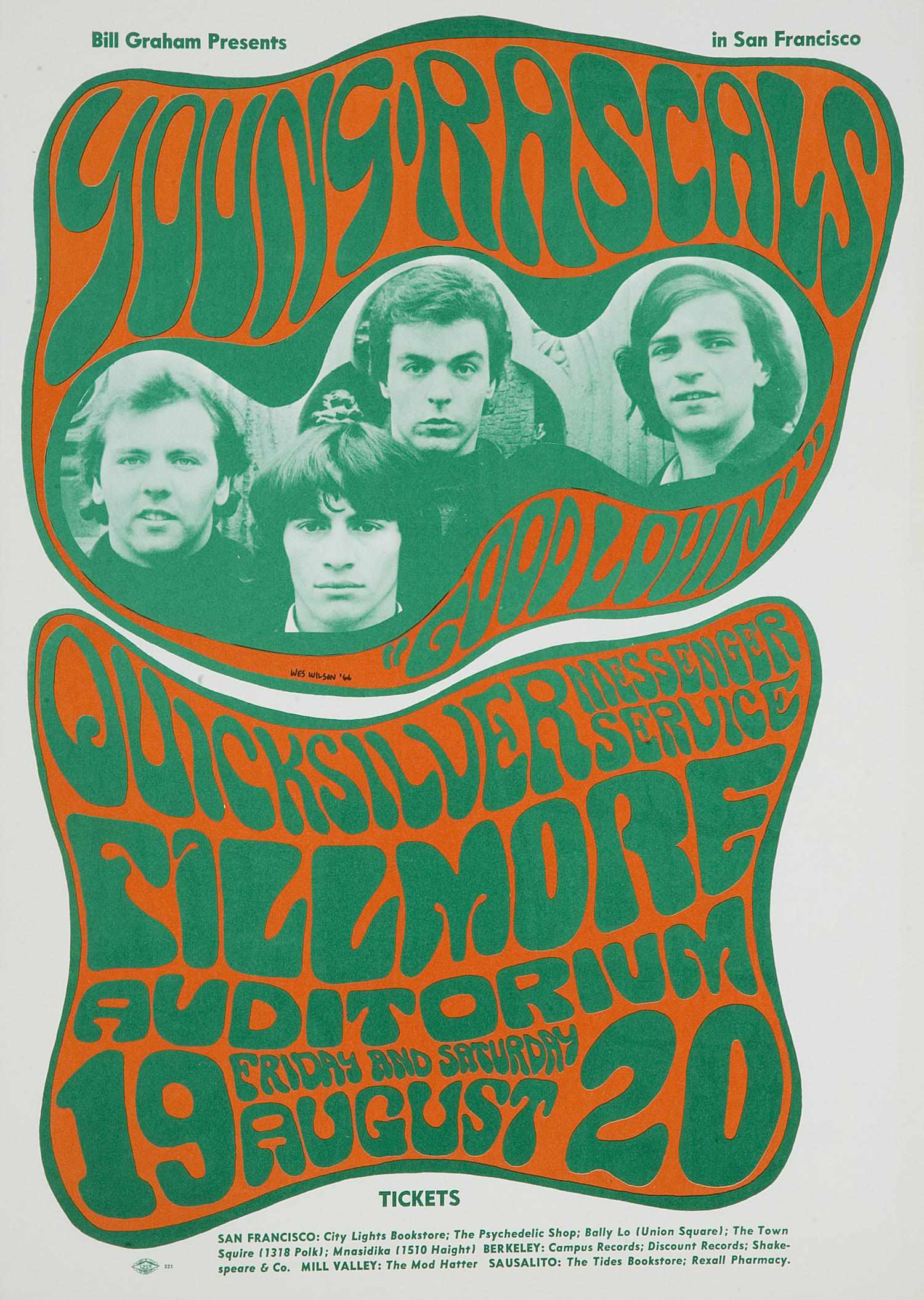 Appraisal: Young Rascals Quicksilver Messenger Service Fillmore concert poster BG- -OP-