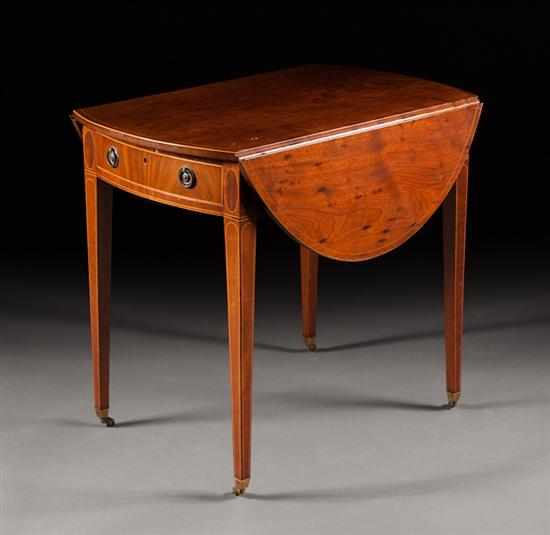 Appraisal: Federal stringer inlaid mahogany Pembroke table Maryland first quarter- th