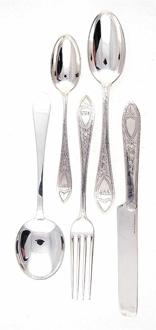 Appraisal: Tiffany Co sterling Queen Anne and King William pattern flatware