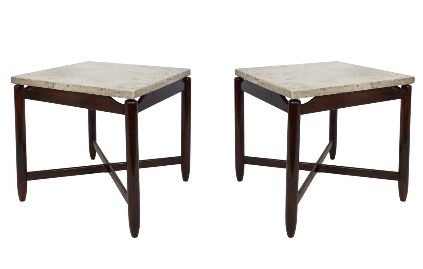 Appraisal: SERGIO RODRIGUES JACARANDA SIDE TABLES PR Sergio Rodrigues Brazilian -