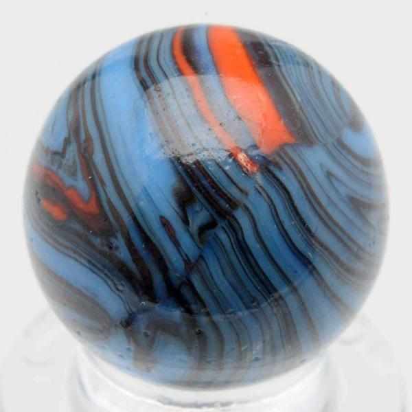 Appraisal: Christensen Agate Striped Opaque Marble Baby blue base with orange