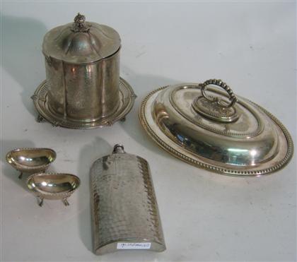 Appraisal: European silver-plate assortment Comprising covered oval-form entree dish with removable