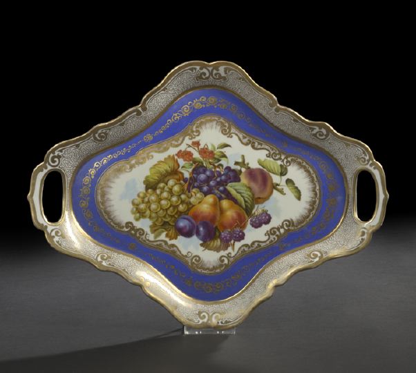 Appraisal: Paris Porcelain Two-Handled Tray third quarter th century of cartouche