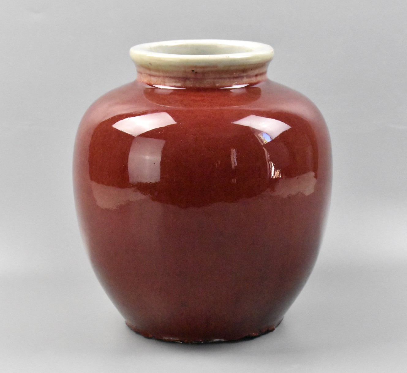 Appraisal: A Chinese flambe glazed jar dating from the th century