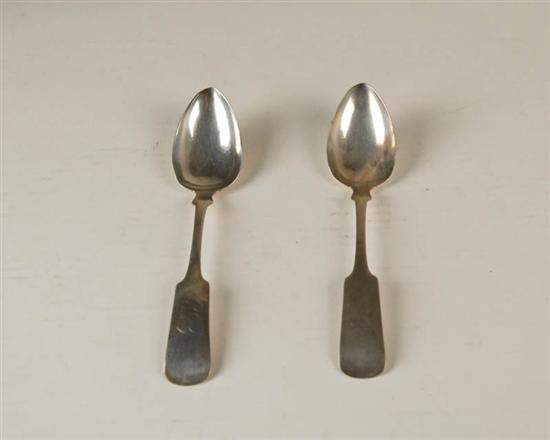 Appraisal: Two Jonathan Packard Coin Silver Soup Serving Spoons Massachusetts-New York