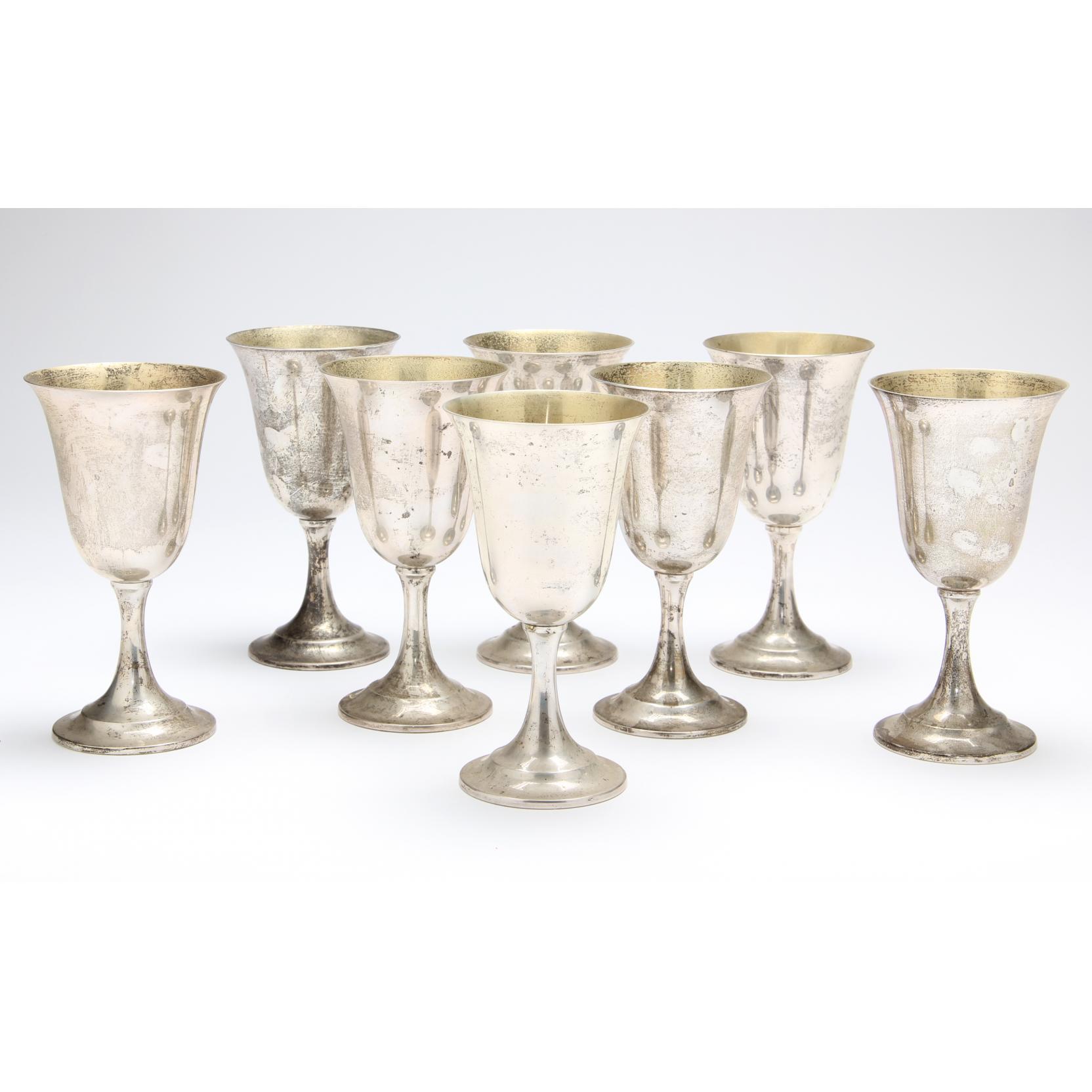 Appraisal: Set of Eight International Sterling Silver Goblets in the Lord