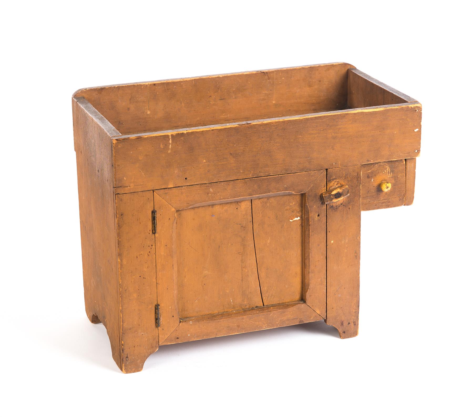 Appraisal: AMERICAN MINIATURE DRY SINK Early th century pine and poplar