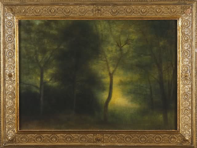 Appraisal: Early Spring illuminated landscape oil on canvas x SLR studio