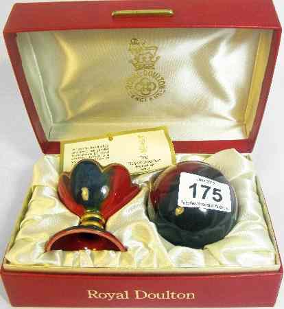 Appraisal: Royal Doulton Flambe Egg on Stand Limited Edition Boxed