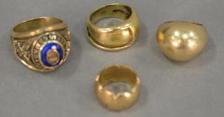 Appraisal: Four rings including one K three K including one dome