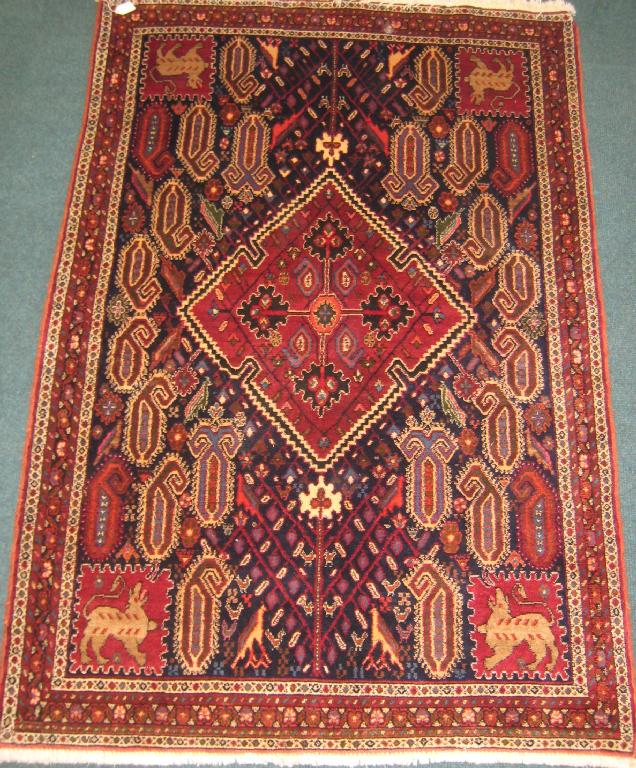 Appraisal: A bordered Ashfar Rug with central field of boteh and