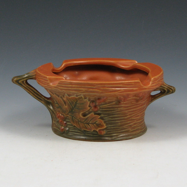 Appraisal: Roseville Bushberry Ashtray Roseville Bushberry handled ashtray in brown Marked