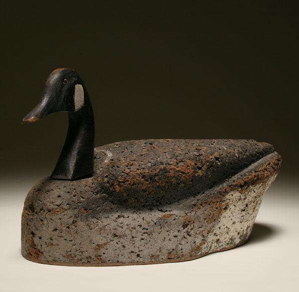 Appraisal: Large Canadian goose decoy painted cork body with wooden head