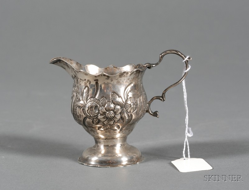 Appraisal: George III Silver Creamer London Alexander Saunders maker pear shaped