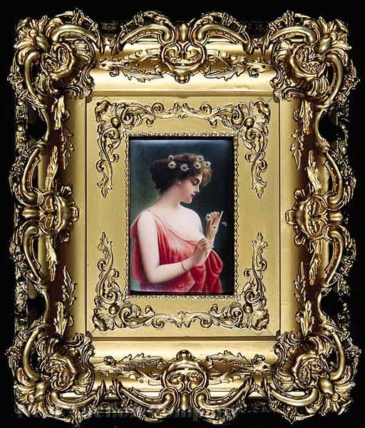 Appraisal: A Continental Polychromed Porcelain Plaque of Marguerite late th c