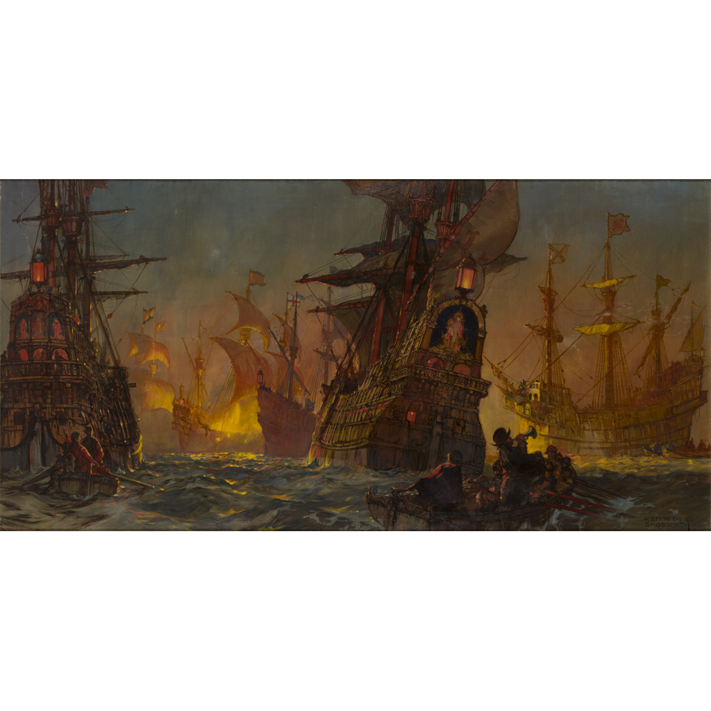 Appraisal: KENNETH DENTON SHOESMITH R I BRITISH - THE ARMADA ANCHORED